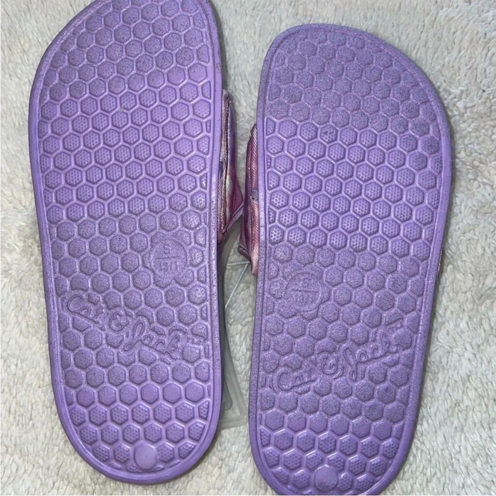 Cat & Jack Purple Slides with Pink Lavender Tie-Dye Strap - Picture 3 of 4
